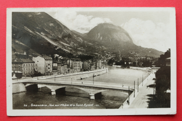 Ansichtskarte AK Grenoble 1934 Vue sur l´Isére et le Saint Eynard Brücke Berge Frankreich France 38 Isere
